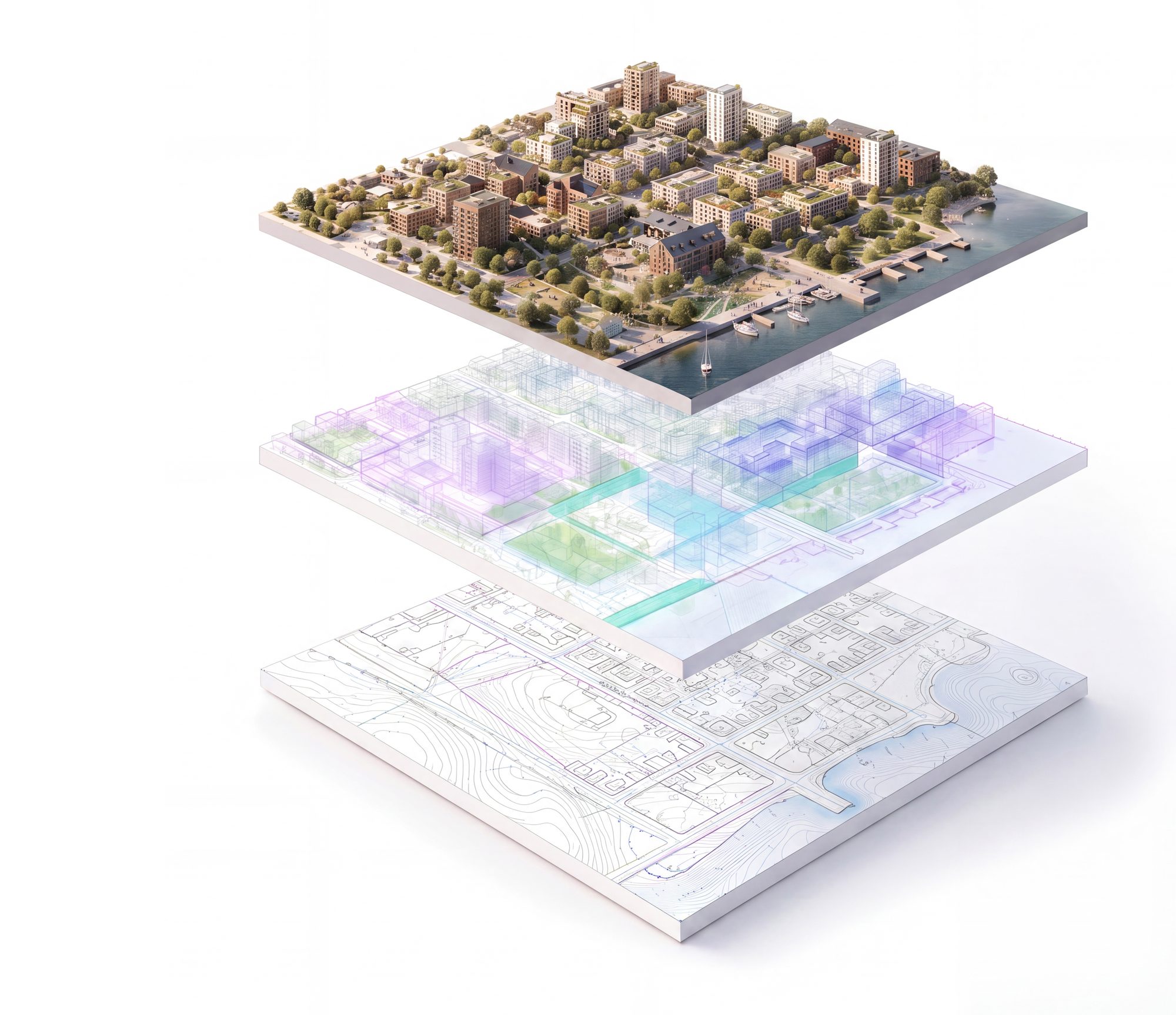 Lagervisualisering — från detaljplan, via analys och volymstudier, till färdig stadsmiljö